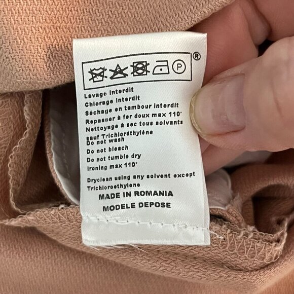 Maje Tapered Leg Linen‎ Blend Cuffed Ankle Pant Rose Pink Size 36 NWT - Picture 8 of 9